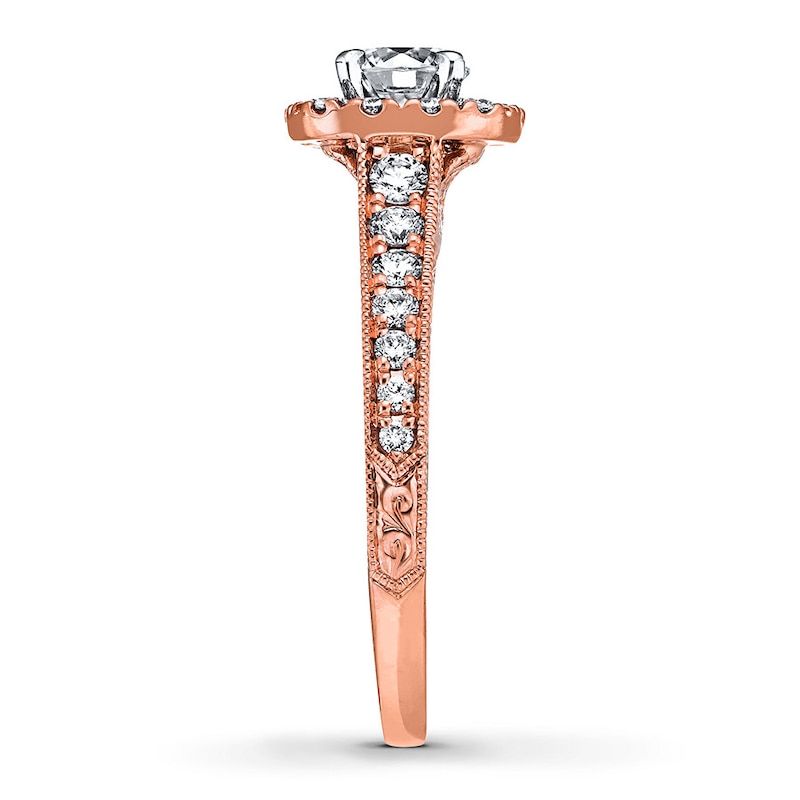 Neil Lane Round Diamond Engagement Ring 7/8 ct tw 14K Rose Gold