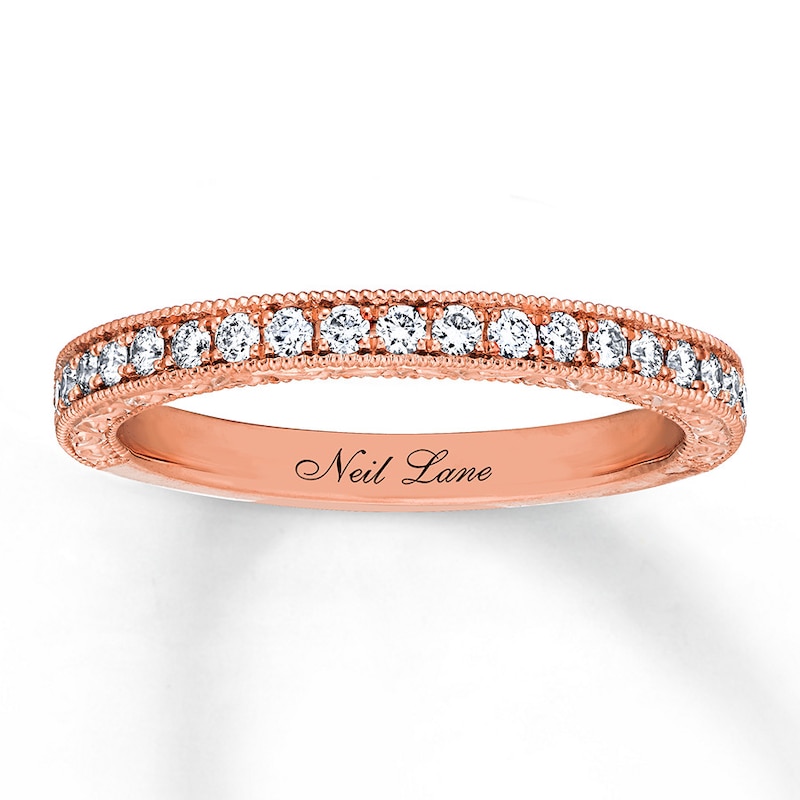Main Image 1 of Neil Lane Wedding Band 1/4 ct tw Diamonds 14K Rose Gold