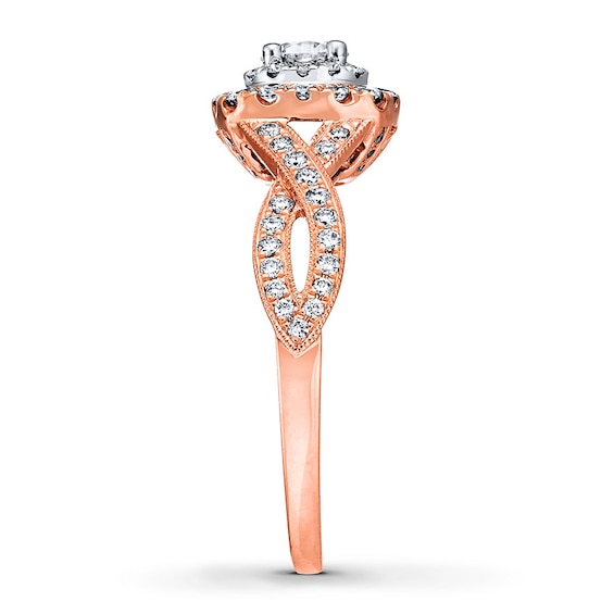 Neil Lane Engagement Ring 7/8 ct tw Diamonds 14K TwoTone Gold Halo