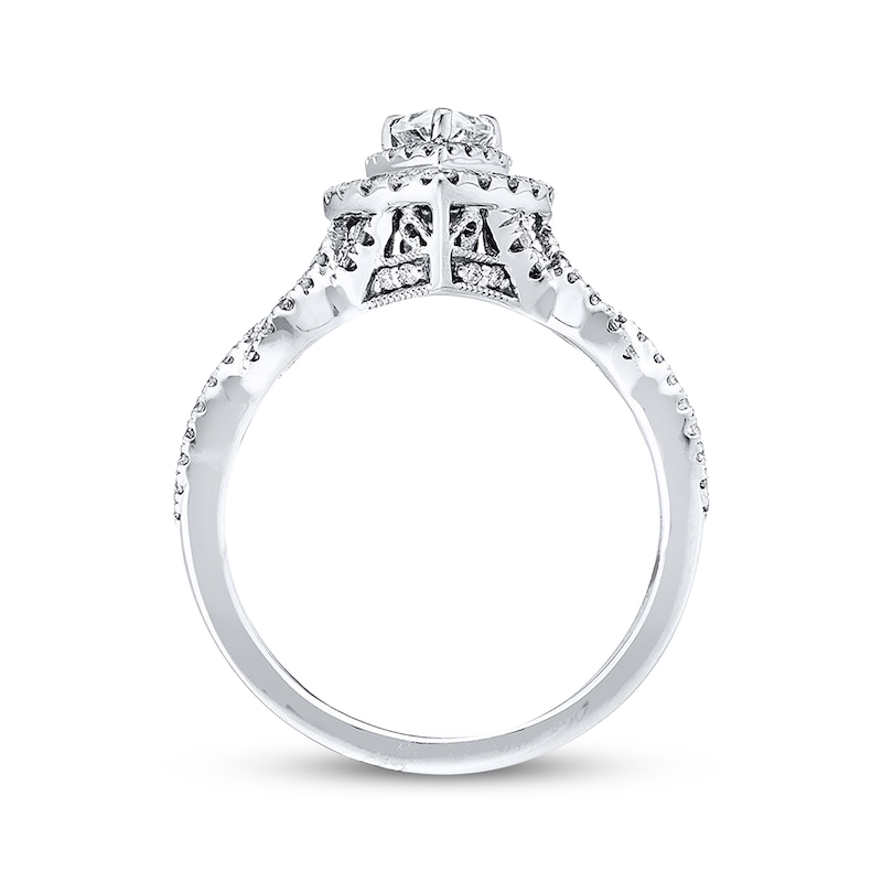 Neil Lane Bridal Ring 7/8 ct tw Pear-Shaped Diamonds 14K White Gold