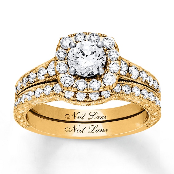 Neil Lane Bridal Set 1-1/2 ct tw Diamonds 14K Yellow Gold