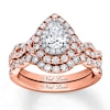 Thumbnail Image 1 of Neil Lane Diamond Bridal Set 1-1/2 ct tw Pear & Round-cut 14K Two-Tone Gold
