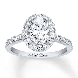 Neil Lane Oval-Shaped Diamond Engagement Ring 2-1/8 ct tw 14K White Gold