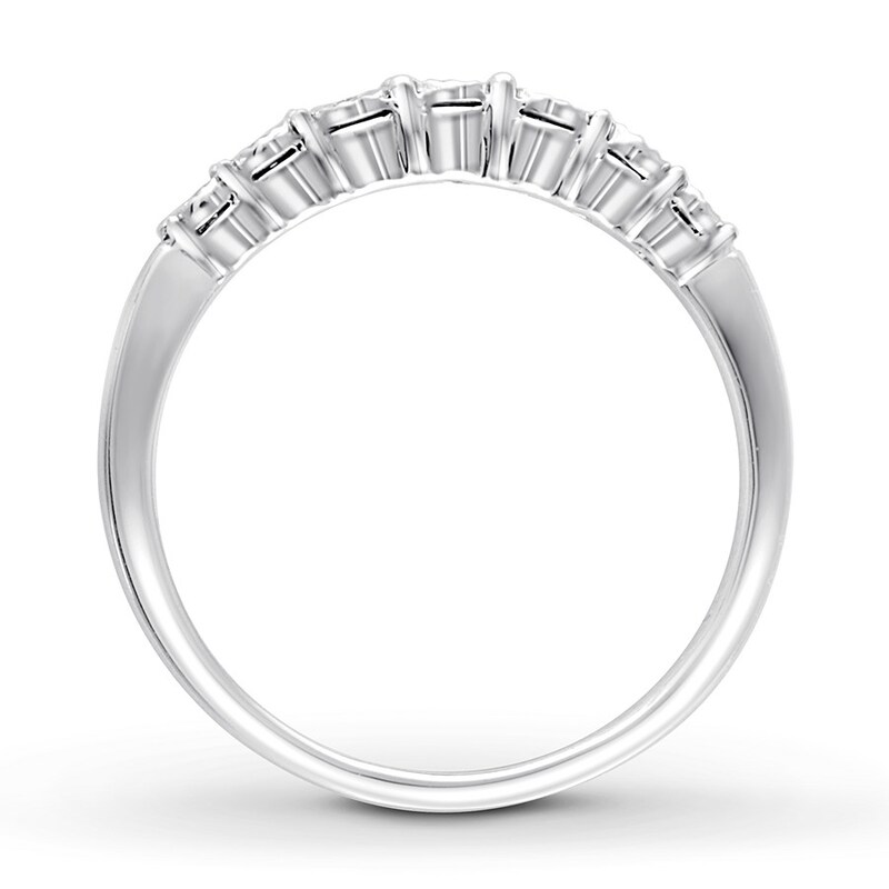 Main Image 2 of Adore Diamond Wedding Band 1/10 ct tw 10K White Gold