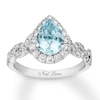 Thumbnail Image 0 of Neil Lane Aquamarine Engagement Ring 3/4 cttw Pear & Round-cut 14K White Gold