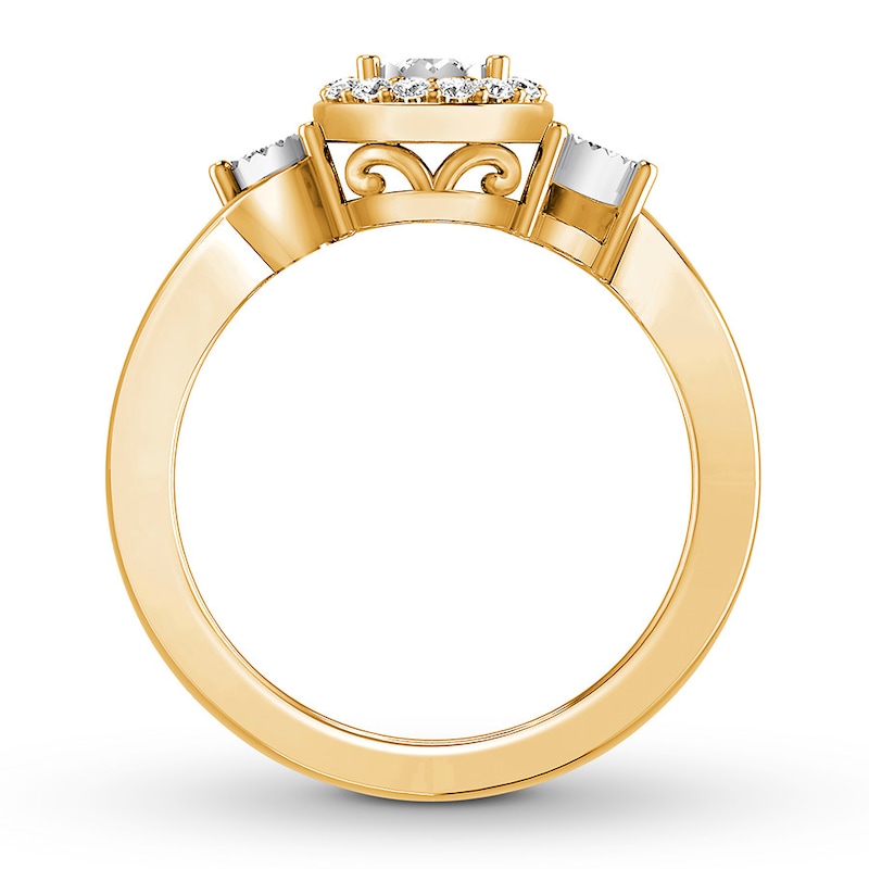 Diamond Engagement Ring 3/8 ct tw Round-cut 10K Two-Tone Gold