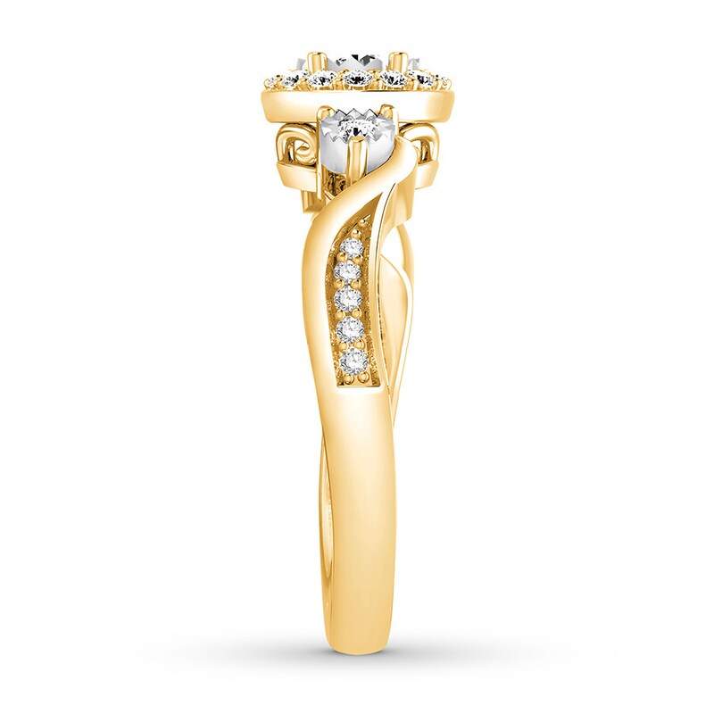 Diamond Engagement Ring 3/8 ct tw Round-cut 10K Two-Tone Gold