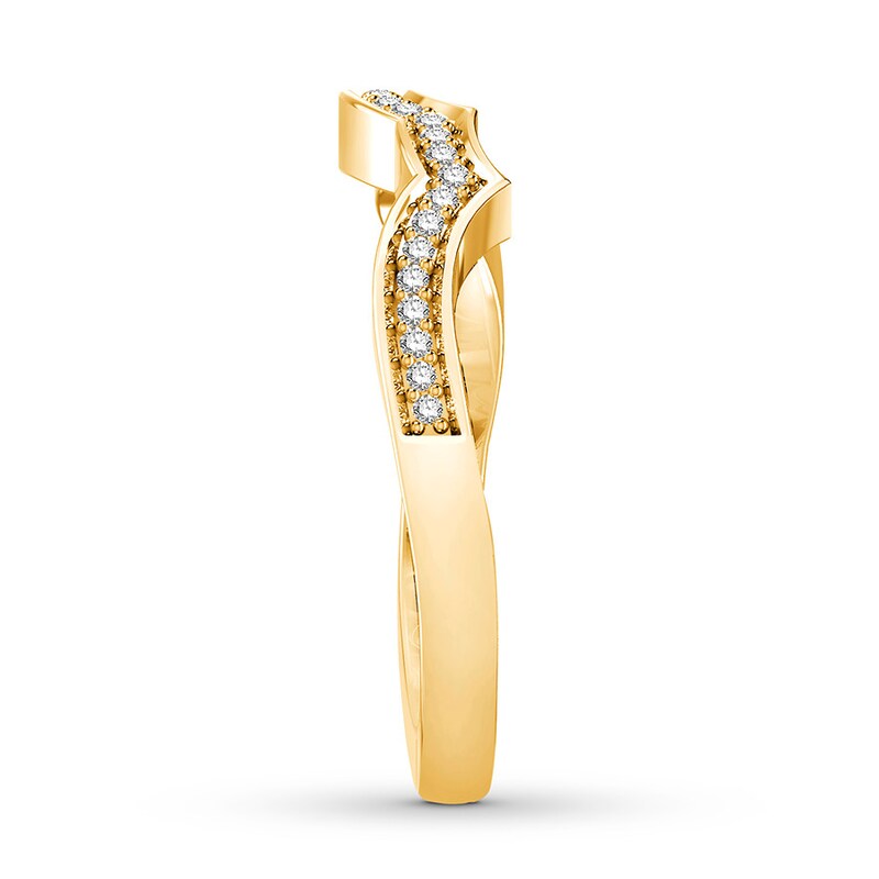 Main Image 3 of Adore Diamond Wedding Band 1/8 ct tw 10K Yellow Gold