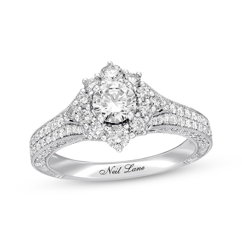 Neil Lane Round-cut Diamond Engagement Ring 1-3/8 ct tw 14K White Gold