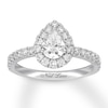 Thumbnail Image 0 of Neil Lane Diamond Engagement Ring 1-1/4 ct tw Pear & Round-cut 14K White Gold