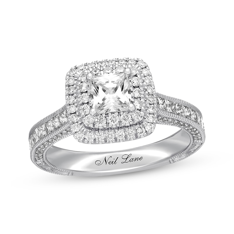 Main Image 1 of Neil Lane Princess-cut Diamond Engagement Ring 1-1/2 ct tw 14K White Gold