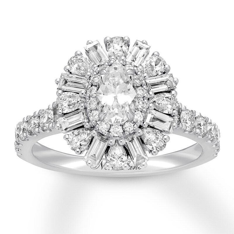 Neil Lane Oval-cut Diamond Engagement Ring 1-7/8 ct tw 14K White Gold