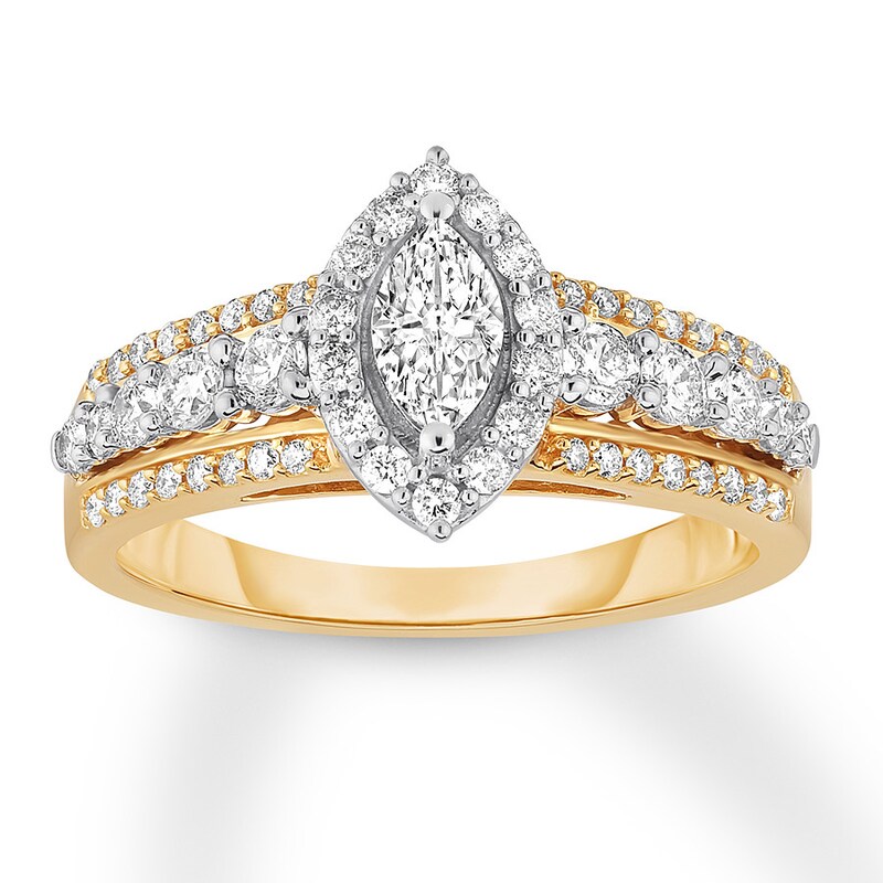 Art Deco 14K Gold Marquise Alexandrite Black Rhodium Ring Round And Marquise Simulated Diamond Engagement Wedding Ring Lab Alexandrite Ring