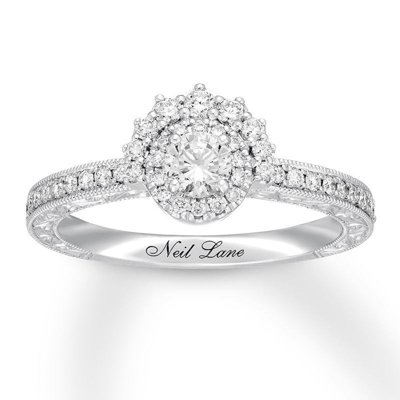Main Image 1 of Neil Lane Round Diamond Engagement Ring 1/2 ct tw 14K White Gold