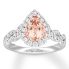 Thumbnail Image 0 of Neil Lane Morganite Engagement Ring 3/4 ct tw Pear & Round-cut 14K White Gold