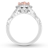 Neil Lane Morganite Engagement Ring 3/4 ct tw Pear & Round-cut 14K White Gold