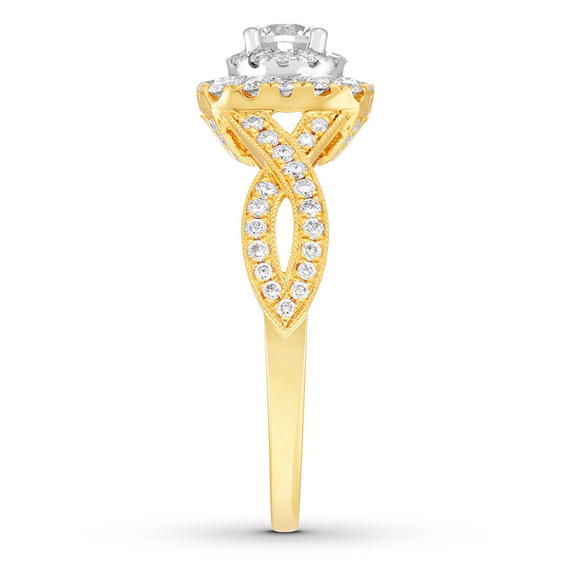 Main Image 3 of Neil Lane Engagement Ring 7/8 ct tw Diamonds 14K Two-Tone Gold