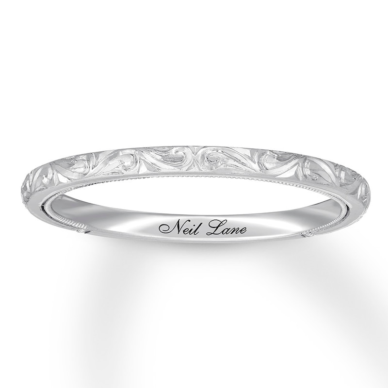 Main Image 1 of Neil Lane Engraved Wedding Band 14K White Gold