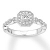 Thumbnail Image 1 of Diamond Engagement Ring 3/8 ct tw Princess/Round 14K White Gold