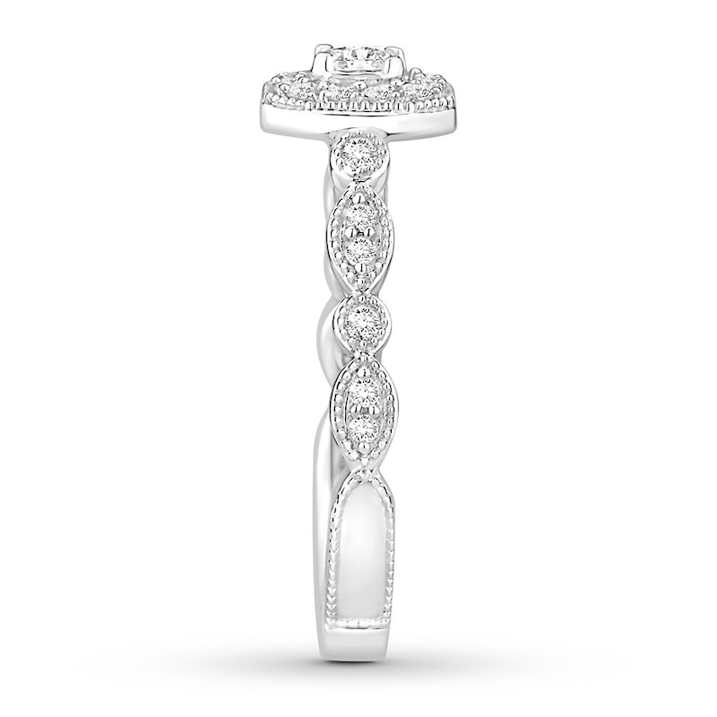 Diamond Engagement Ring 3/8 ct tw Princess/Round 14K White Gold