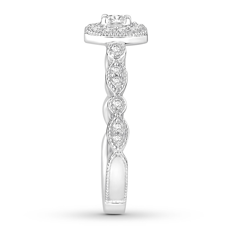Main Image 3 of Diamond Engagement Ring 3/8 ct tw Princess/Round 14K White Gold