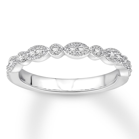 Adore Diamond Wedding Band 1/6 ct tw Round-cut 14K White Gold