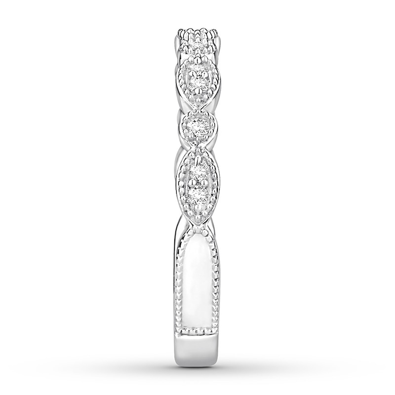 Main Image 3 of Adore Diamond Wedding Band 1/6 ct tw Round-cut 14K White Gold