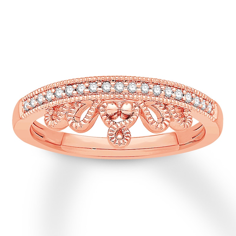 Diamond Wedding Band 1/10 ct tw Round-cut 10K Rose Gold