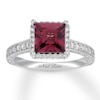 Thumbnail Image 1 of Neil Lane Square-cut Garnet Engagement Ring 5/8 ct tw Diamonds 14K Gold