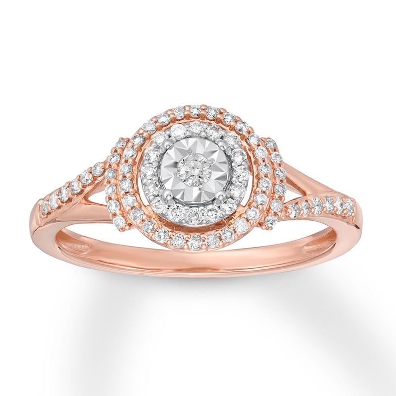Main Image 1 of Diamond Engagement Ring 1/4 ct tw Round-cut 10K Two-Tone Gold