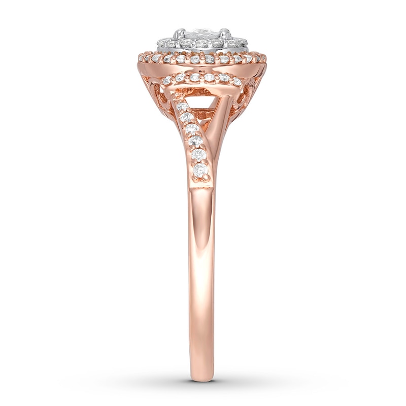 Main Image 3 of Diamond Engagement Ring 1/4 ct tw Round-cut 10K Two-Tone Gold