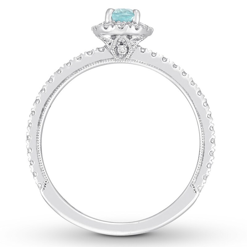 Neil Lane Paraiba Tourmaline Ring 3/8 ct tw Diamonds 14K Gold