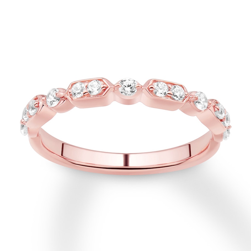 Diamond Wedding Band 1/4 ct tw Round-cut 14K Rose Gold