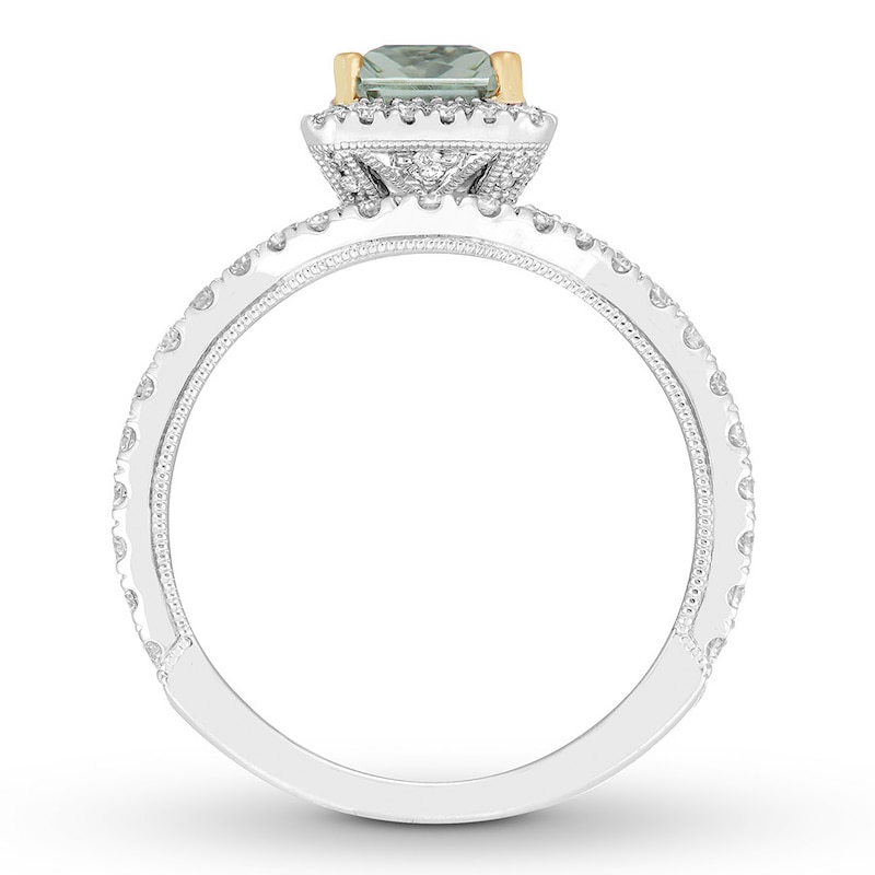 Main Image 2 of Neil Lane Green Quartz Bridal Set 1 ct tw Diamonds 14K White Gold