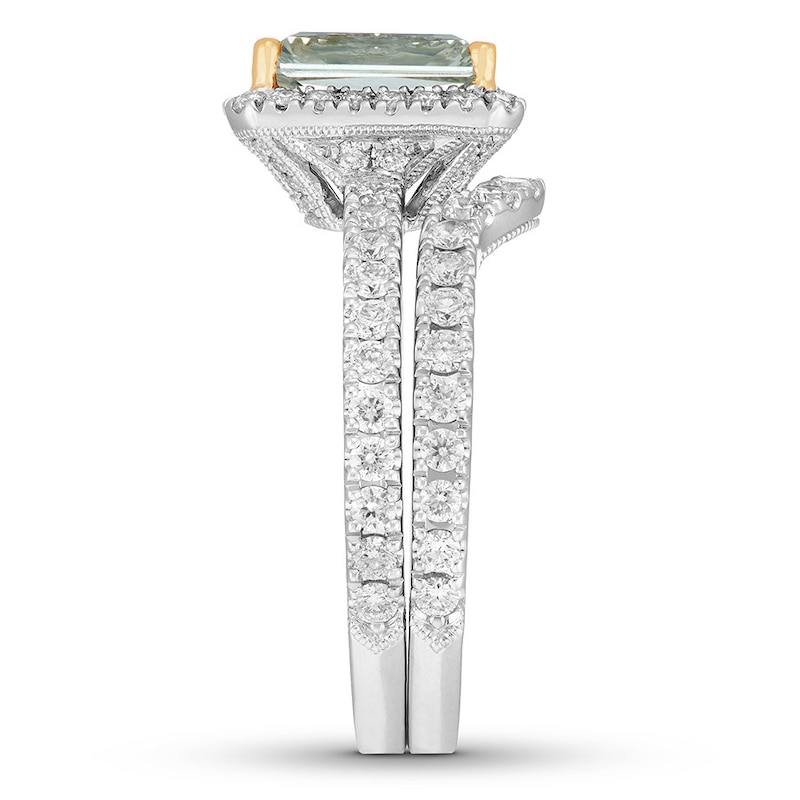 Main Image 3 of Neil Lane Green Quartz Bridal Set 1 ct tw Diamonds 14K White Gold