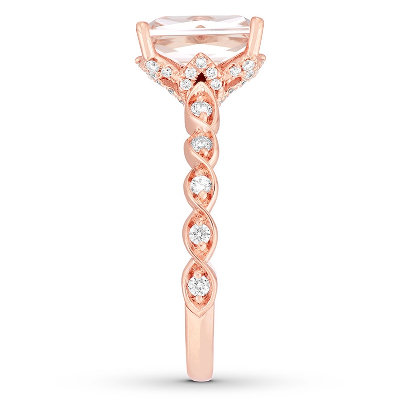 Neil Lane Morganite Engagement Ring 1/3 ct tw Diamonds 14K Rose Gold