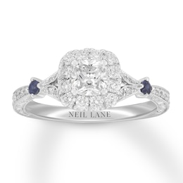 Neil Lane Diamond Cushion & Round-cut Engagement Ring 7/8 ct tw 14K Gold
