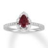 Thumbnail Image 1 of Neil Lane Ruby Engagement Ring 3/8 cttw Diamonds 14K White Gold