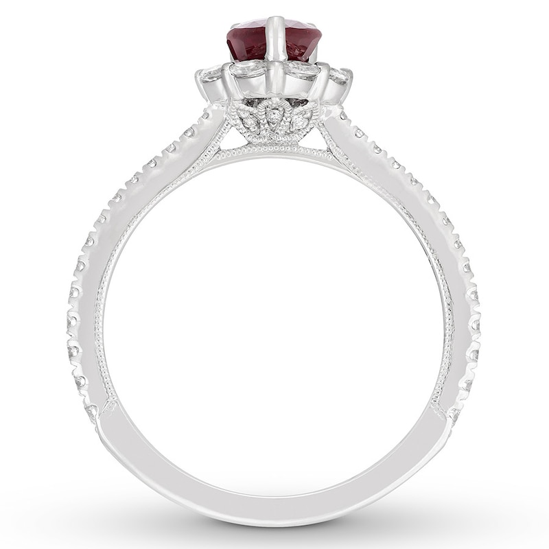 Main Image 2 of Neil Lane Ruby Engagement Ring 3/8 cttw Diamonds 14K White Gold