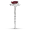 Thumbnail Image 3 of Neil Lane Ruby Engagement Ring 3/8 cttw Diamonds 14K White Gold