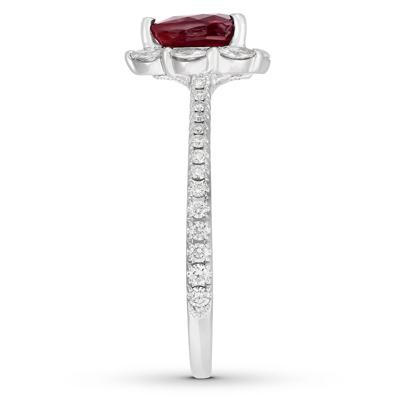 Main Image 3 of Neil Lane Ruby Engagement Ring 3/8 cttw Diamonds 14K White Gold