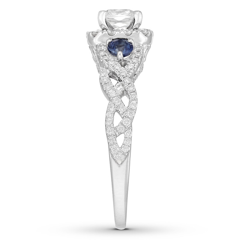 Main Image 3 of Neil Lane Sapphire Engagement Ring 1-1/8 cttw Diamonds 14K Gold