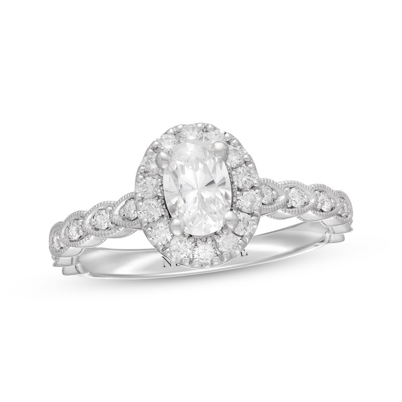 Neil Lane Diamond Engagement Ring 1 ct tw Oval/Round 14K White Gold