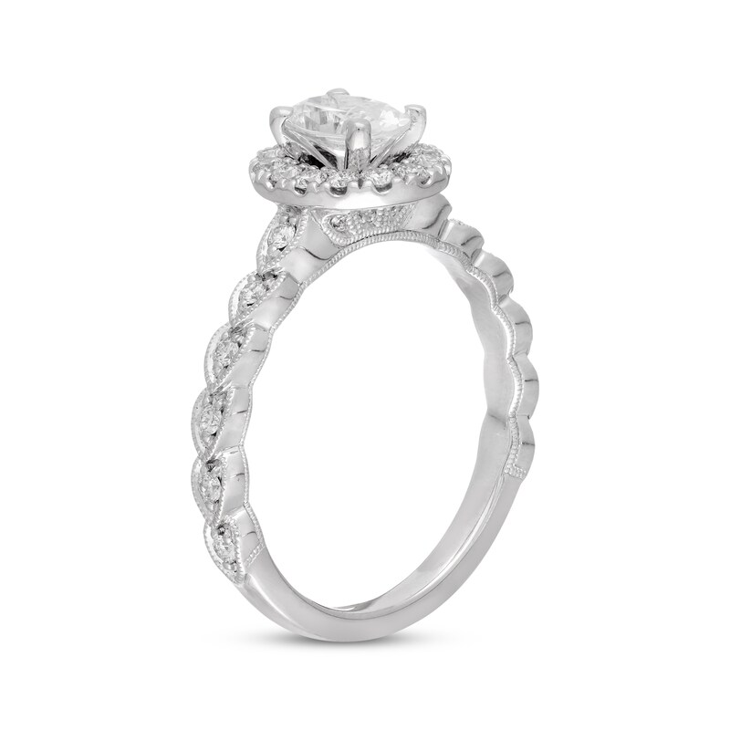 Neil Lane Diamond Engagement Ring 1 ct tw Oval/Round 14K White Gold