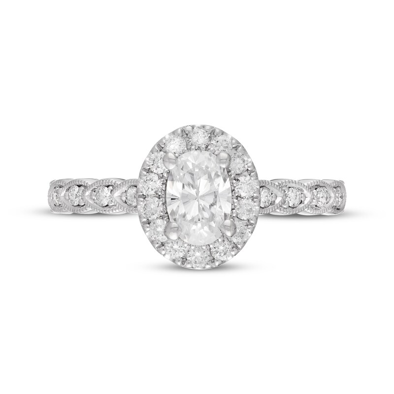 Neil Lane Diamond Engagement Ring 1 ct tw Oval/Round 14K White Gold