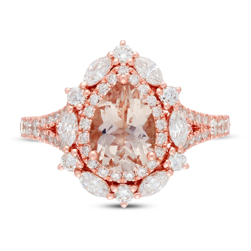 Main Image 3 of Neil Lane Morganite Engagement Ring 1 ct tw Diamonds 14K Rose Gold