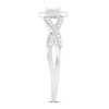 Diamond Engagement Ring 1/5 ct tw Princess/Round-cut 10K White Gold
