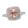 Morganite Engagement Ring 5/8 ct tw Diamonds 14K Two-Tone Gold