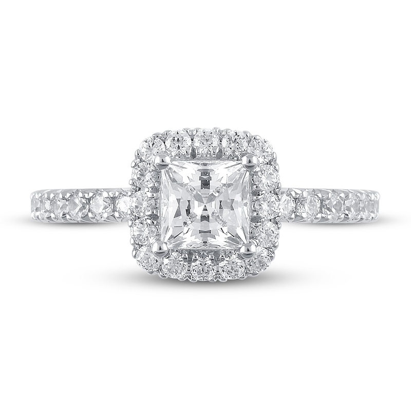 Diamond Engagement Ring 1-1/8 ct tw Princess/Round-cut 14K White Gold