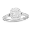 Neil Lane Diamond Engagement Ring 3/4 ct tw Baguette/Round 14K White Gold